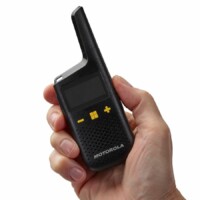 Motorola XT185 business two-way radio - with hand holding the radio