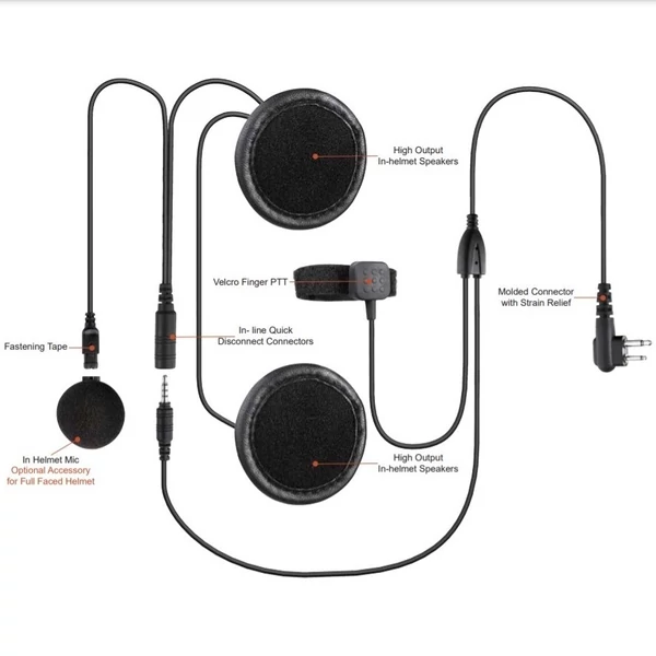 RHEL-09-M1 motoros / biciklis fülszett Motorola XT és DP sorozatú adóvevőkhöz